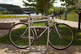 定制自行车停放架卡位式自行车架户外公园公共场所自行车摆放架4